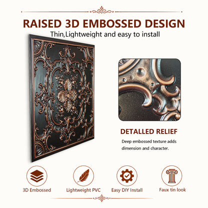 PAINTSDECOR PL19 Traditional copper PVC ceiling tile product detail