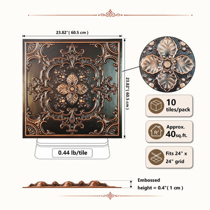 PAINTSDECOR PL19 Traditional copper PVC ceiling tile product detail
