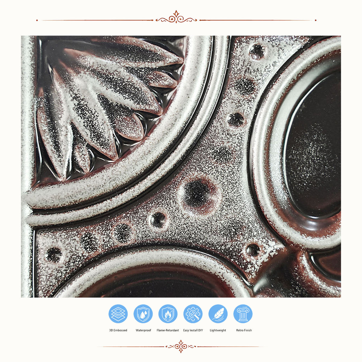 PAINTSDECOR PL19 Traditional silver PVC ceiling tile product detail