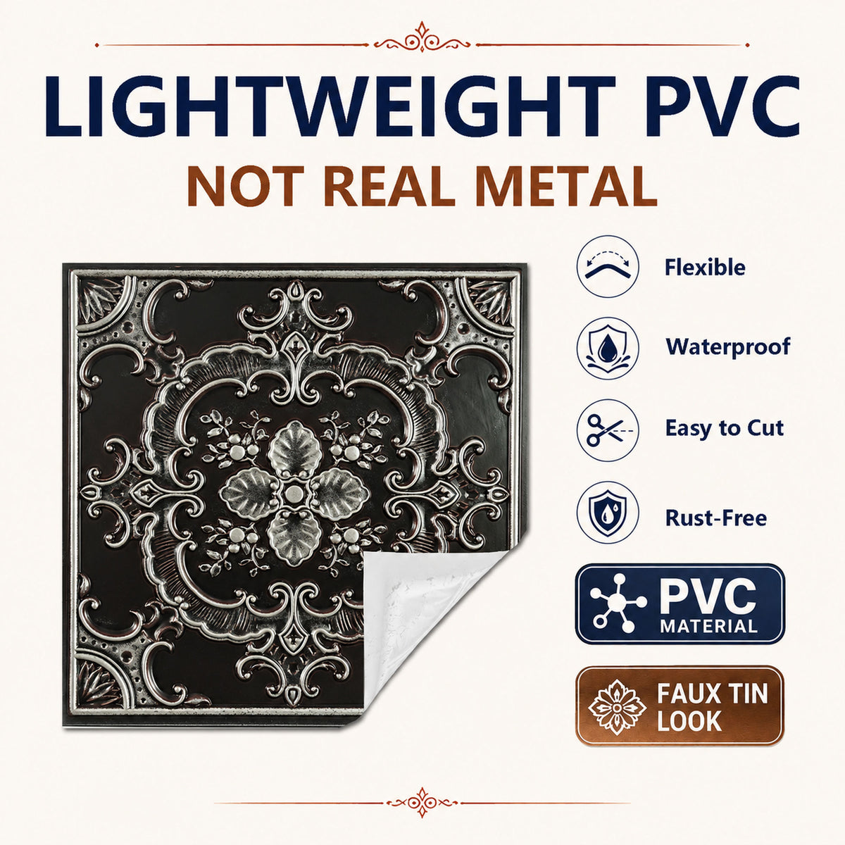 PAINTSDECOR PL19 Traditional silver PVC ceiling tile product detail