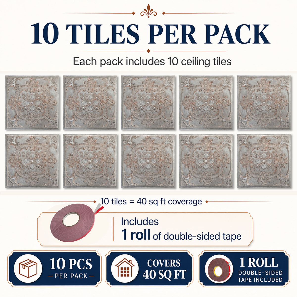 PAINTSDECOR PL19 Weathered Iron PVC ceiling tile product detail