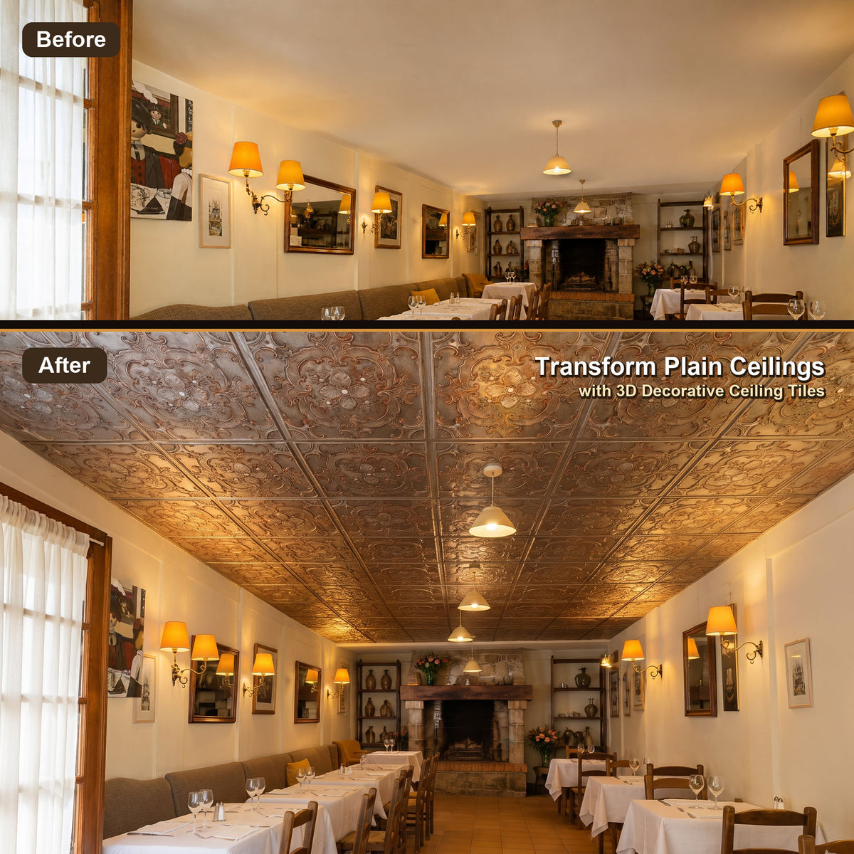 PAINTSDECOR PL19 Weathered Iron PVC ceiling tile product detail