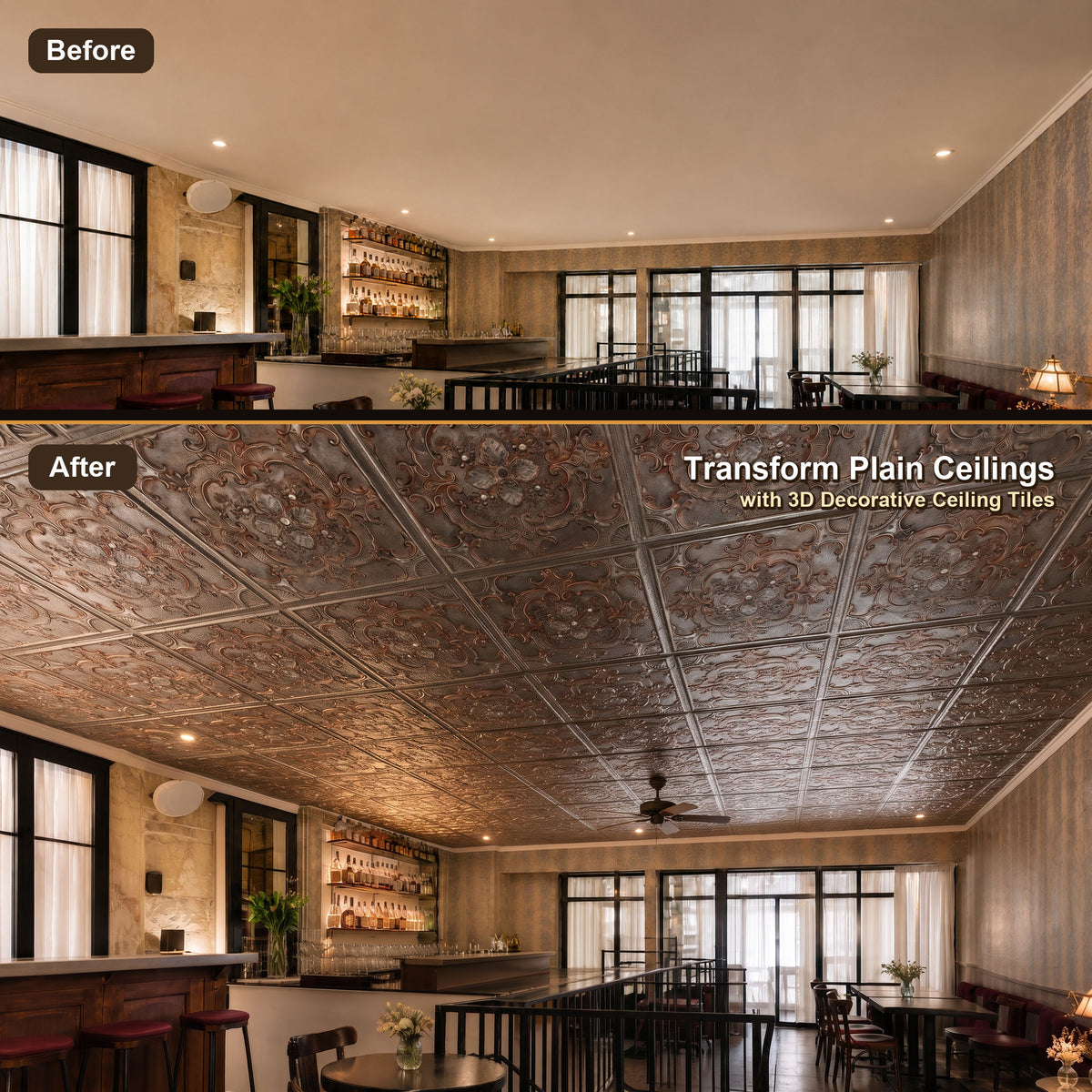 PAINTSDECOR PL19 Weathered Iron PVC ceiling tile product detail