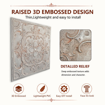 PAINTSDECOR PL19 Weathered Iron PVC ceiling tile product detail