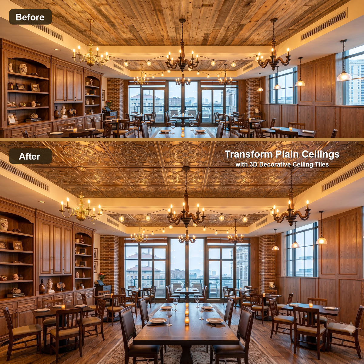 PAINTSDECOR PL19 Weathered copper PVC ceiling tile product detail