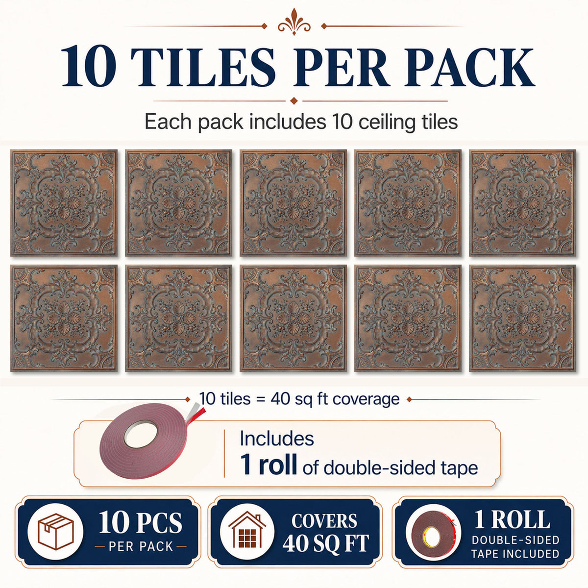 PAINTSDECOR PL19 Weathered copper PVC ceiling tile product detail