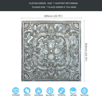 10tiles/lot Vintage-Style Ceiling Tiles for Elegant Restaurants, Coffee Houses and Hospitality Spaces PL19