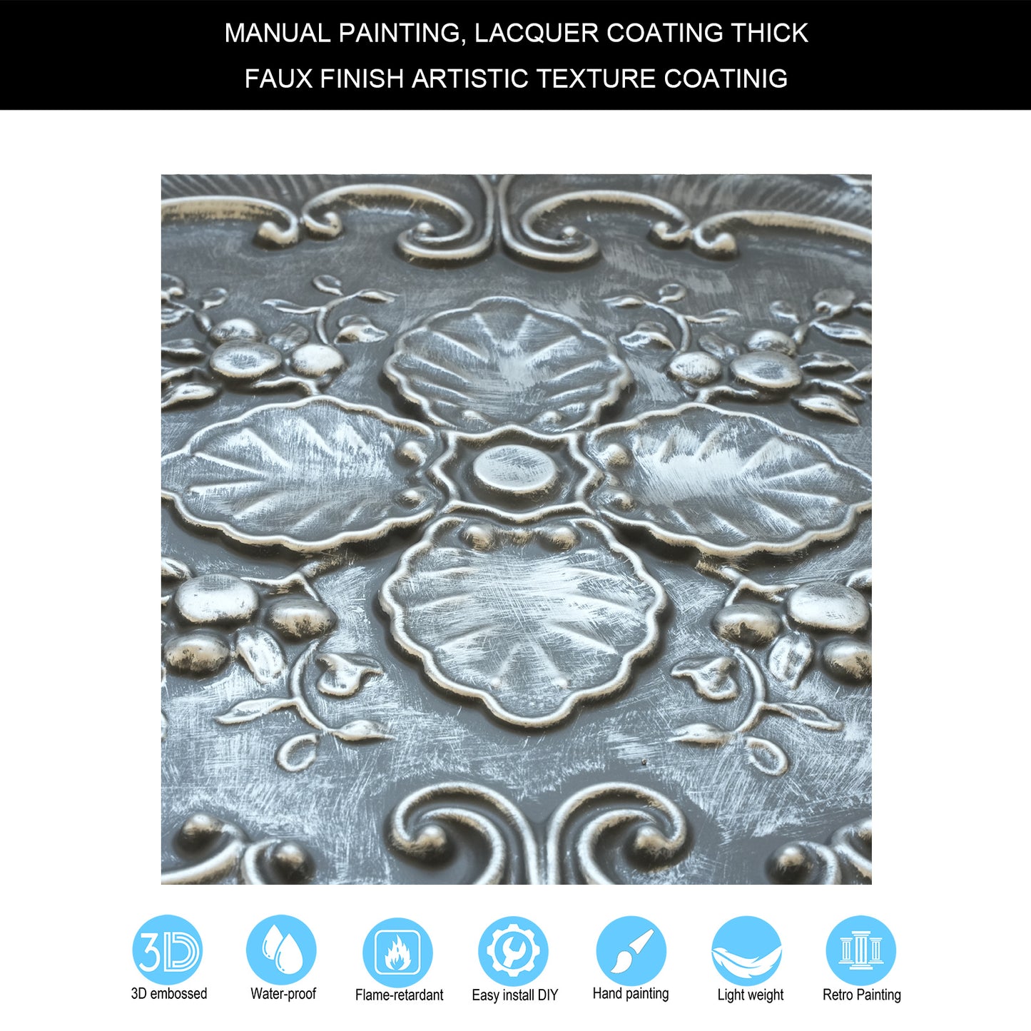 10tiles/lot Vintage-Style Ceiling Tiles for Elegant Restaurants, Coffee Houses and Hospitality Spaces PL19