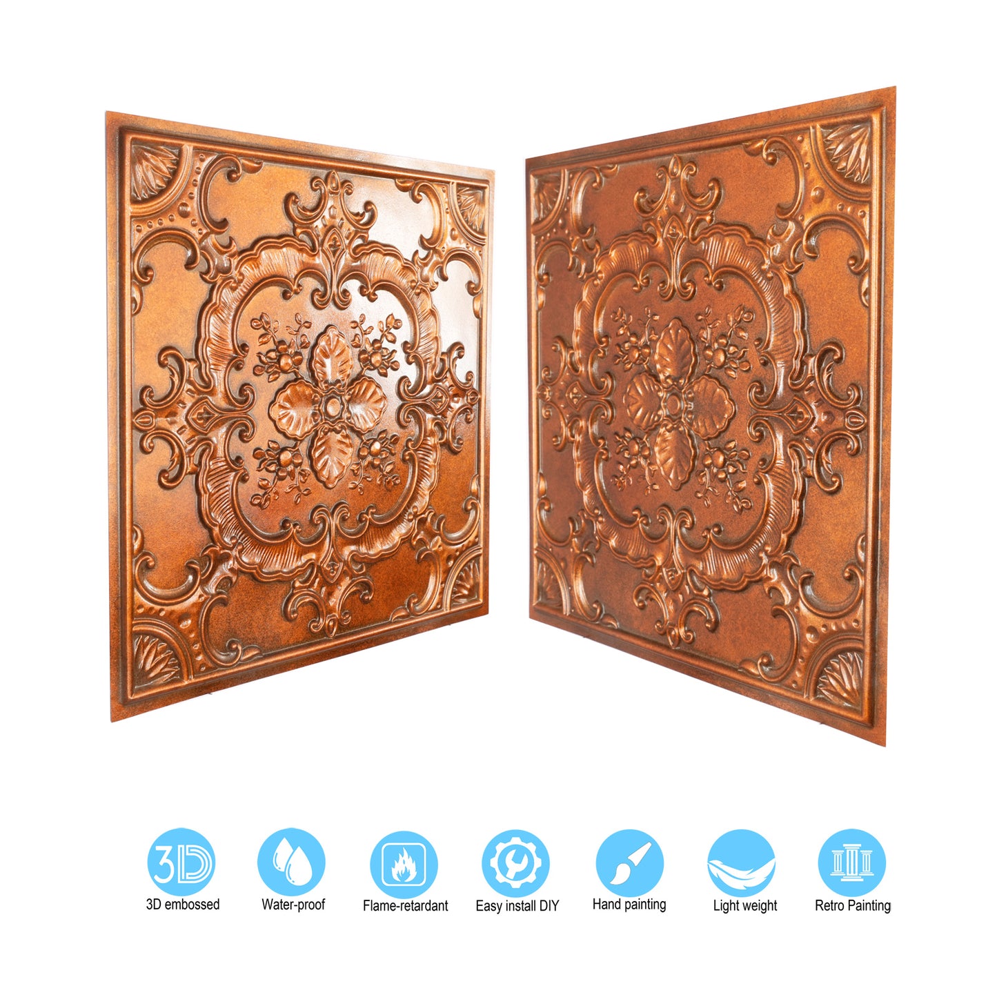 10tiles/lot Tin Ceiling Tiles for Book Cafés, Literary Stores and Creative Cultural Spaces PL19