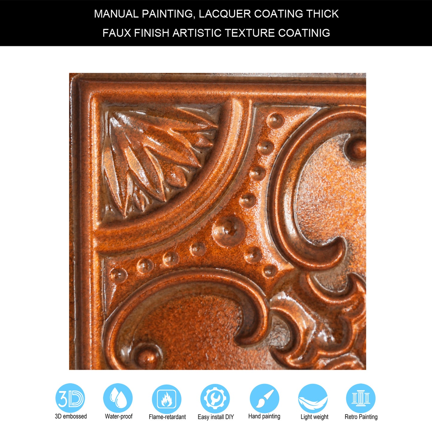 10tiles/lot Tin Ceiling Tiles for Book Cafés, Literary Stores and Creative Cultural Spaces PL19