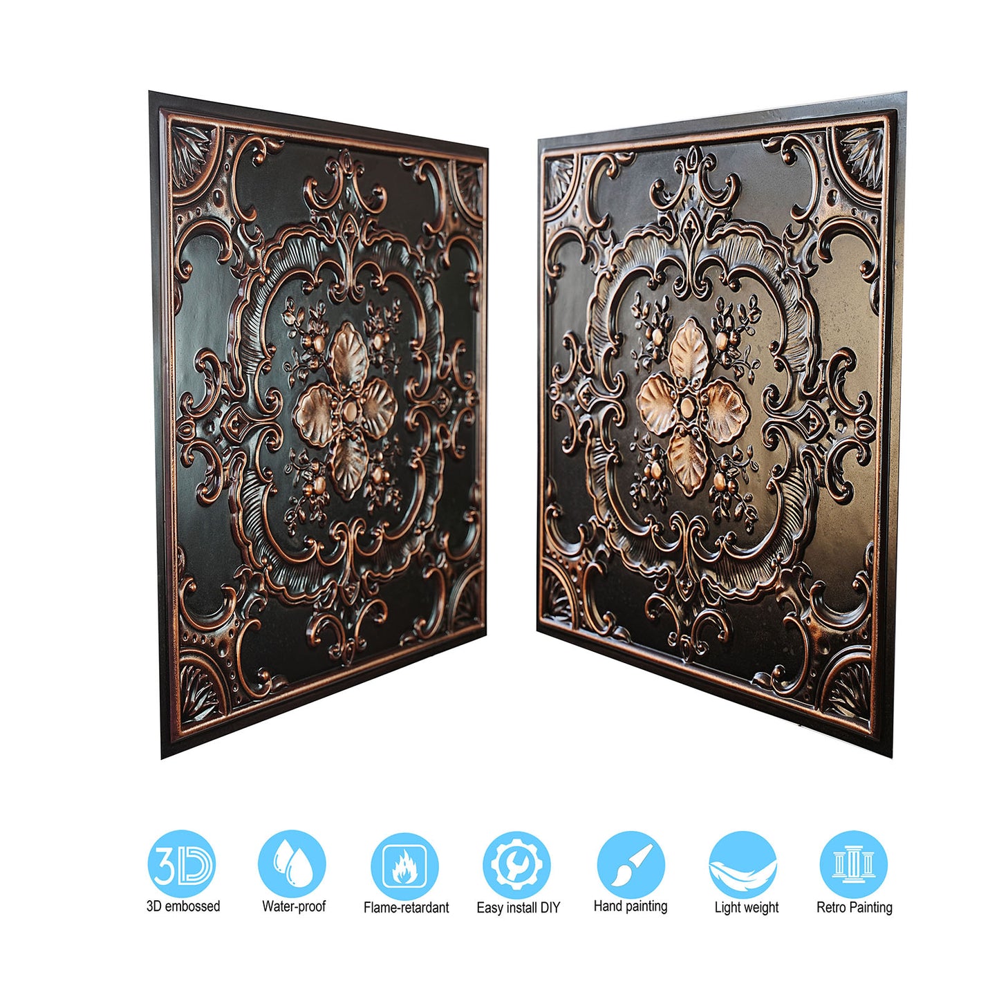 10tiles/lot Tin Ceiling Tiles for Book Cafés, Literary Stores and Creative Cultural Spaces PL19