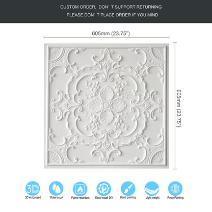 10tiles/lot Classic Victorian Ceiling Tiles for Boutique Hotels, Heritage Inns and Luxury Villas PL19