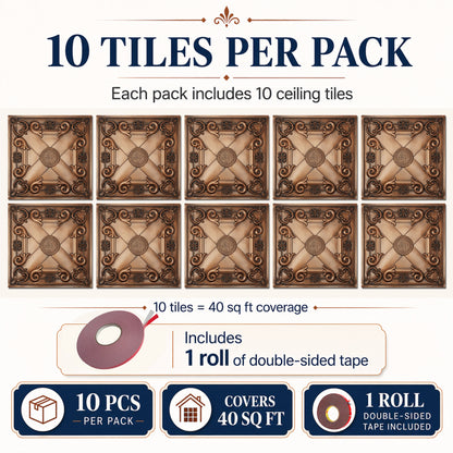 PAINTSDECOR PL22 Aged copper PVC ceiling tile product detail