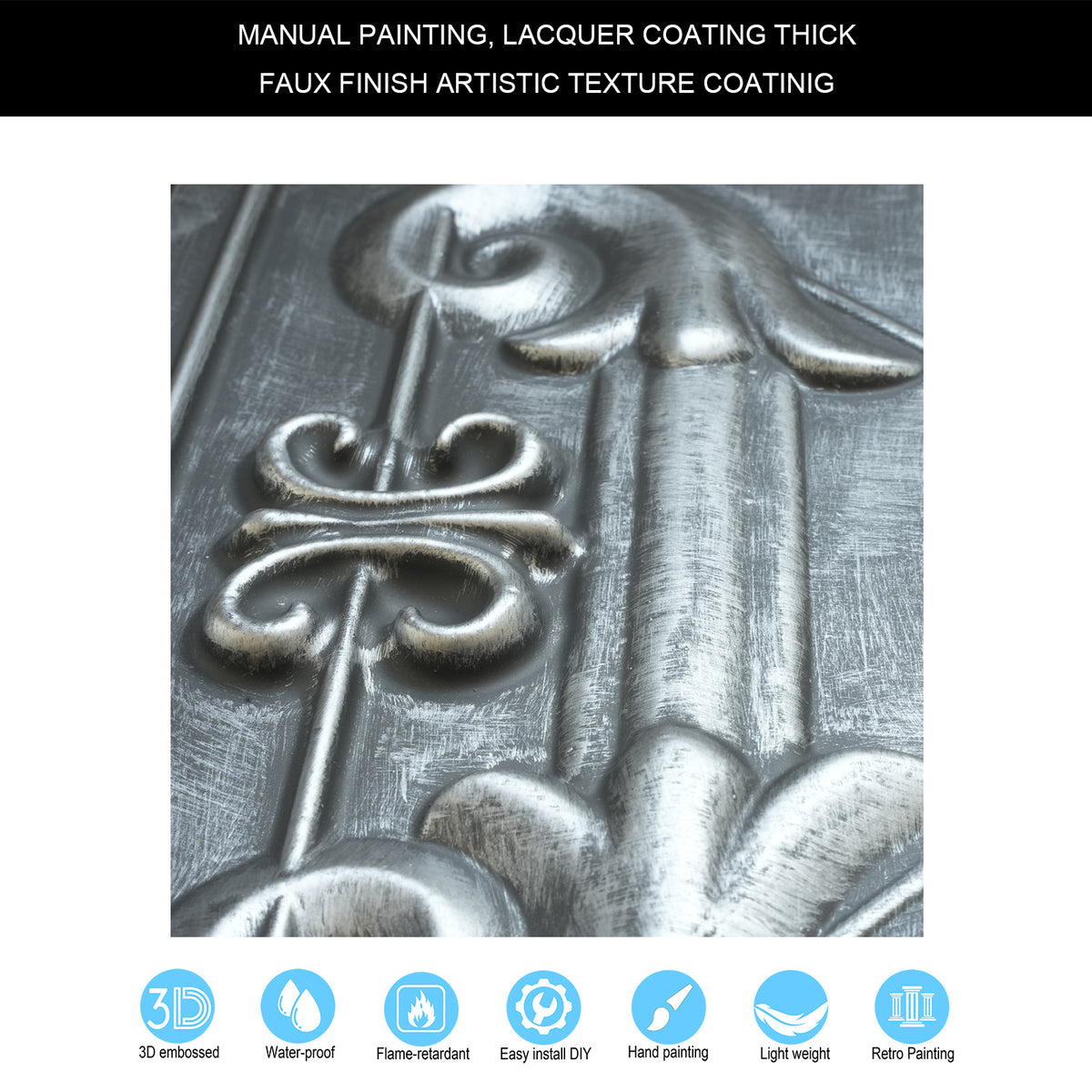 PAINTSDECOR PL22 Antique tin PVC ceiling tile product detail