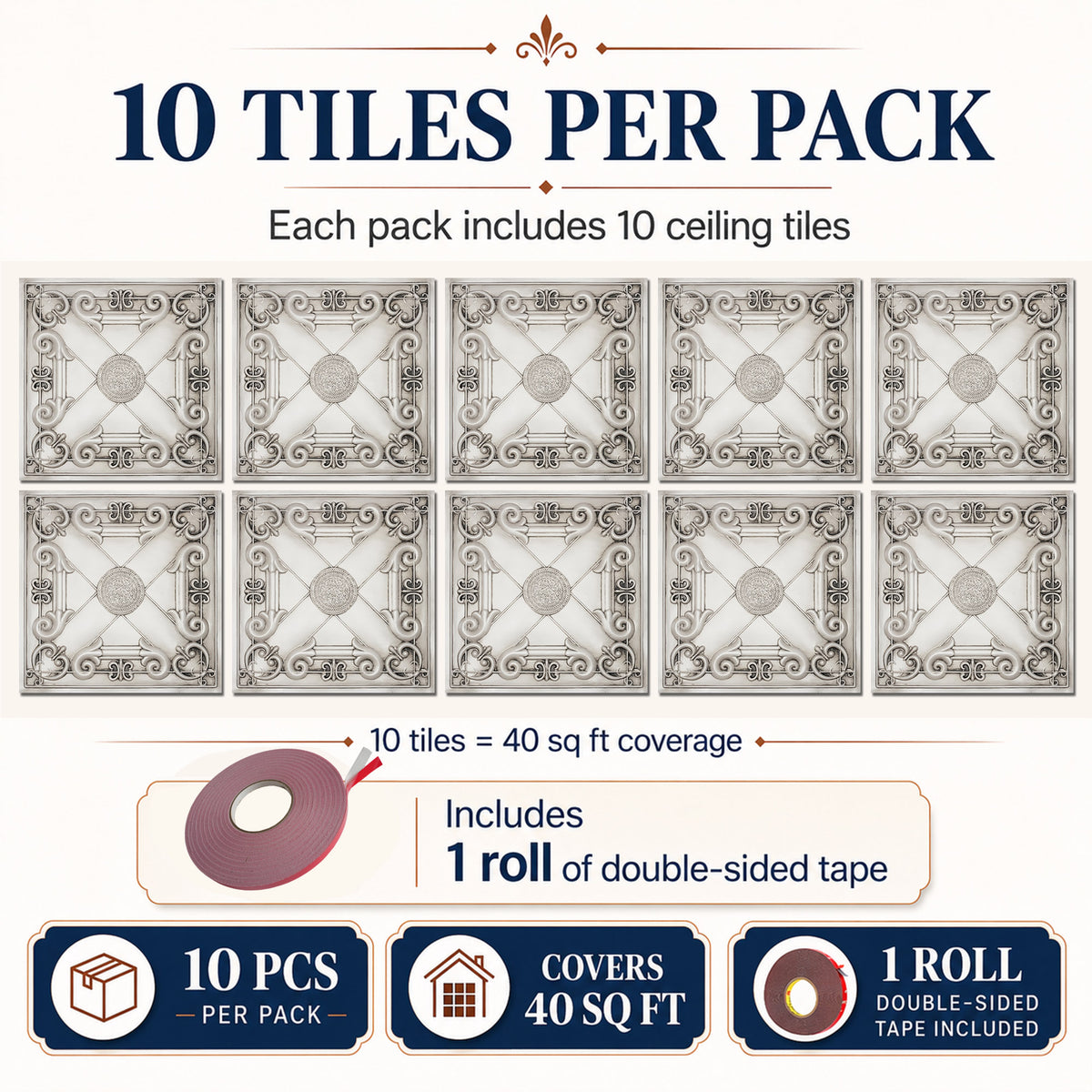 PAINTSDECOR PL22 Aged white PVC ceiling tile product detail