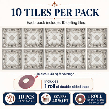 PAINTSDECOR PL22 Aged white PVC ceiling tile product detail