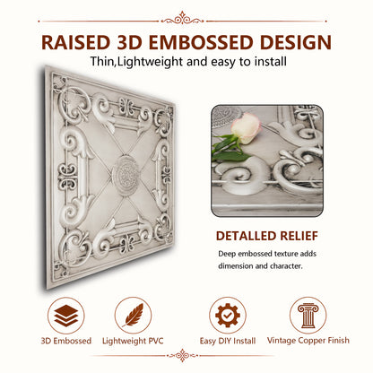 PAINTSDECOR PL22 Aged white PVC ceiling tile product detail