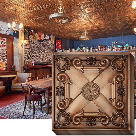 PAINTSDECOR PL22 Aged copper PVC ceiling tile product detail