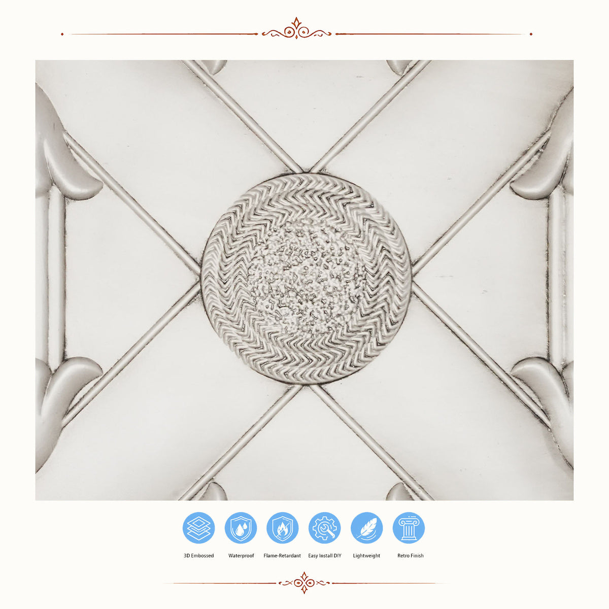 PAINTSDECOR PL22 Aged white PVC ceiling tile product detail