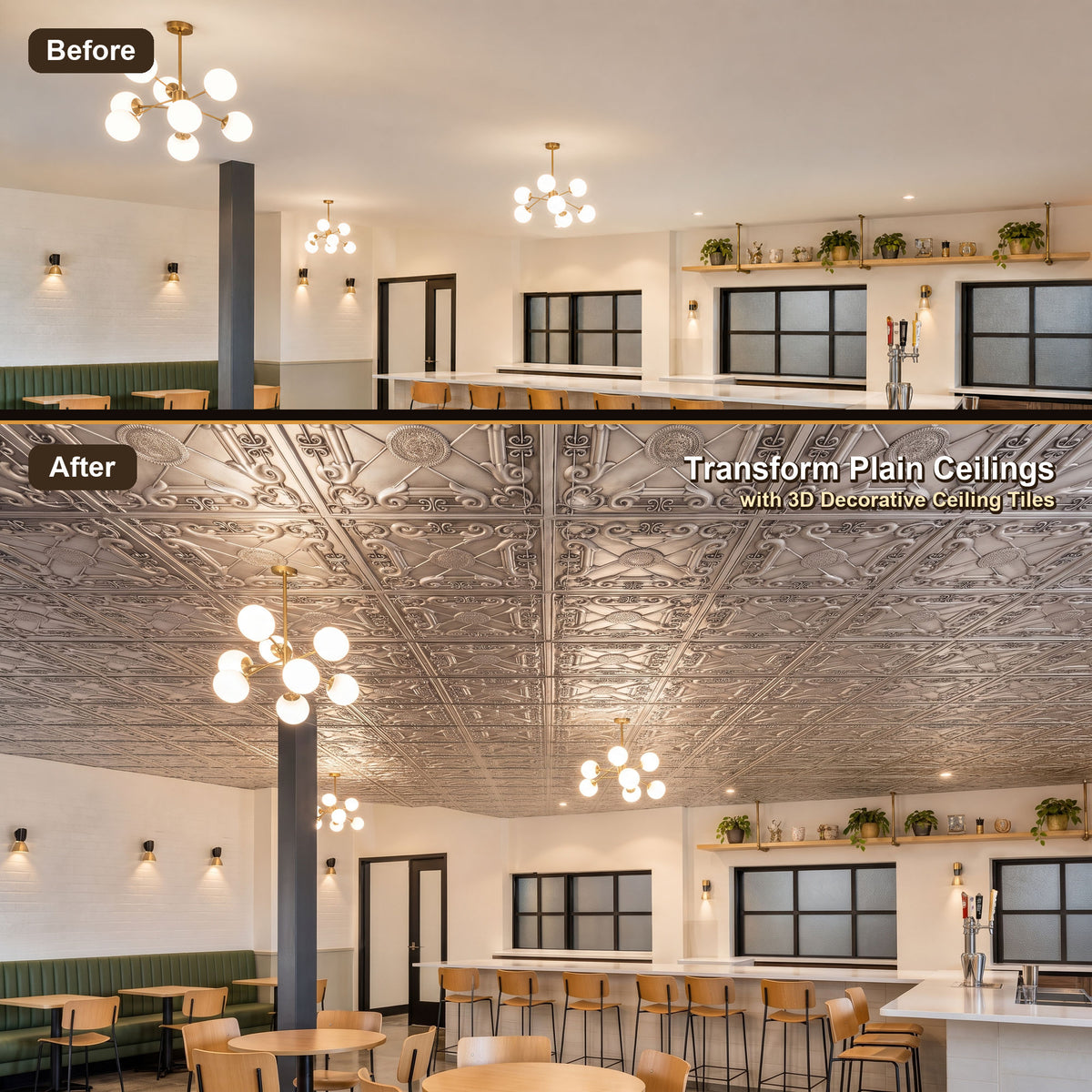 PAINTSDECOR PL22 Aged white PVC ceiling tile product detail