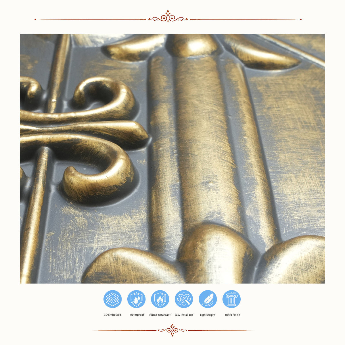 PAINTSDECOR PL22 Ancient gold PVC ceiling tile product detail