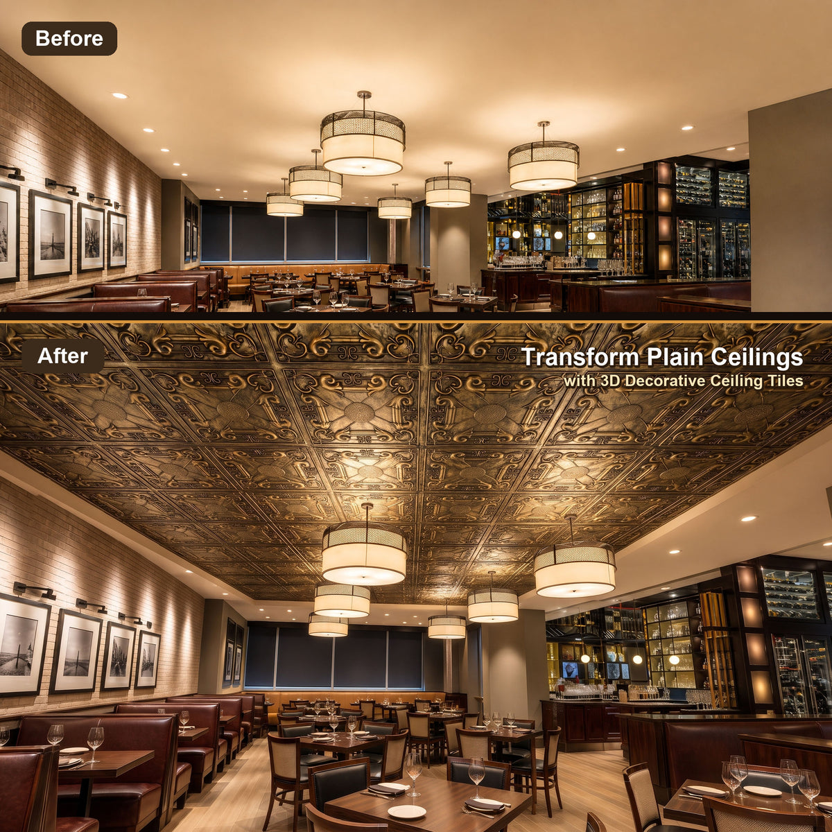 PAINTSDECOR PL22 Ancient gold PVC ceiling tile product detail