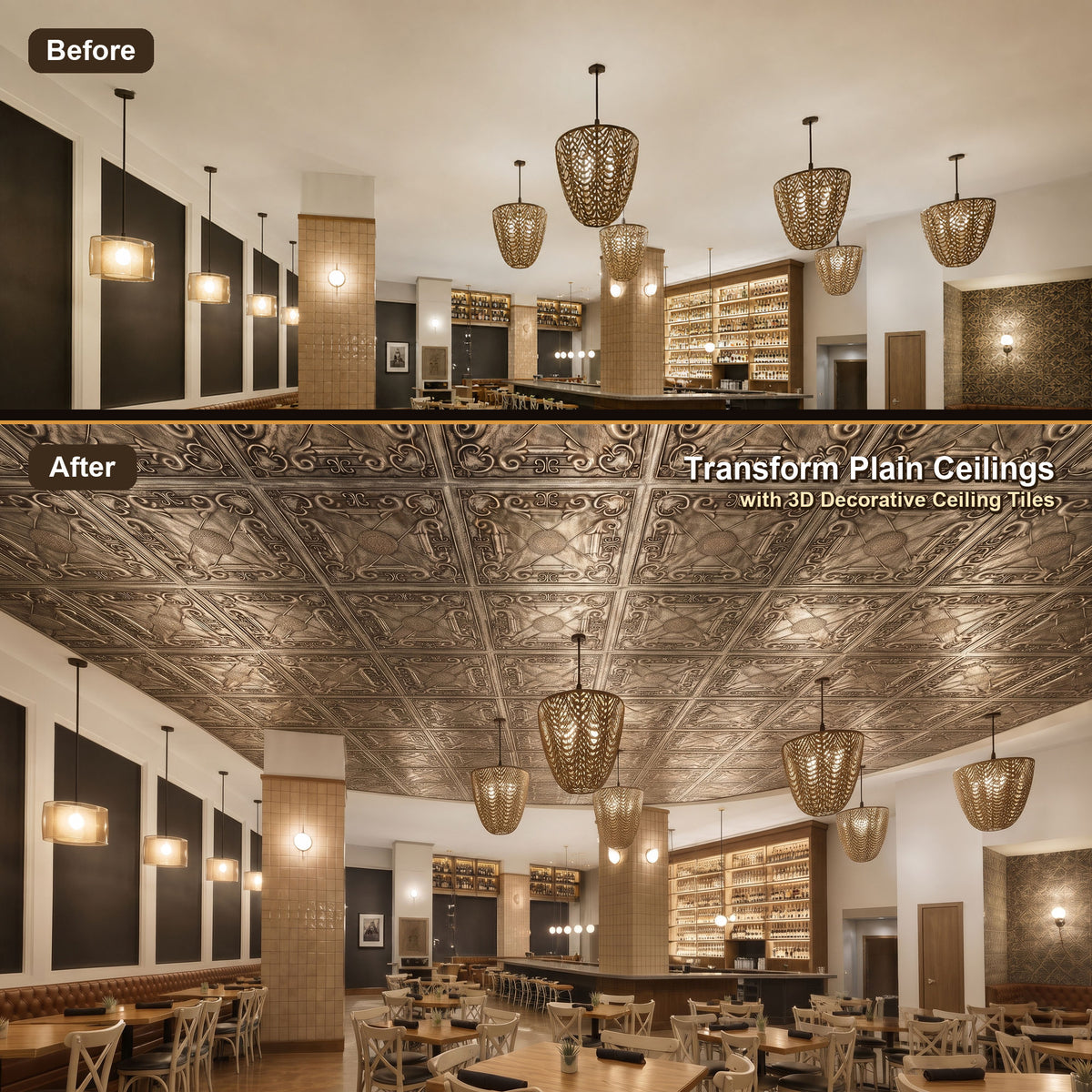 PAINTSDECOR PL22 Antique tin PVC ceiling tile product detail