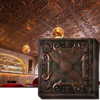 PAINTSDECOR PL22 Blackened Copper PVC ceiling tile product detail