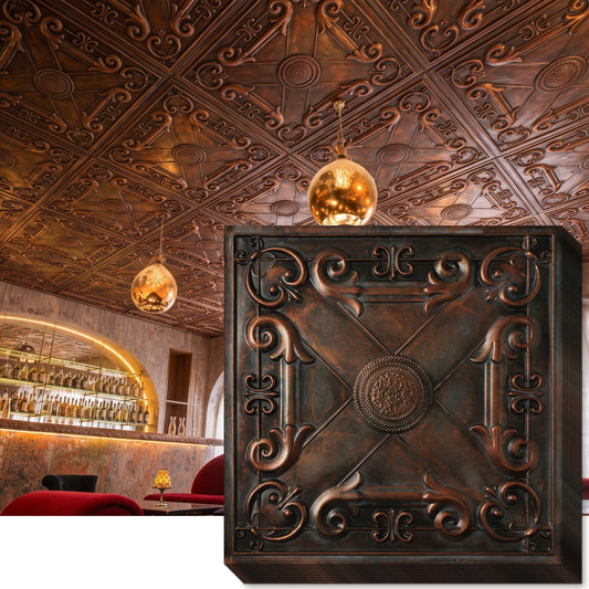 PAINTSDECOR PL22 Blackened Copper PVC ceiling tile product detail