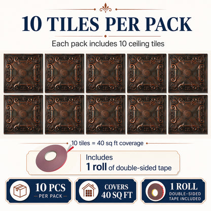 PAINTSDECOR PL22 Blackened Copper PVC ceiling tile product detail