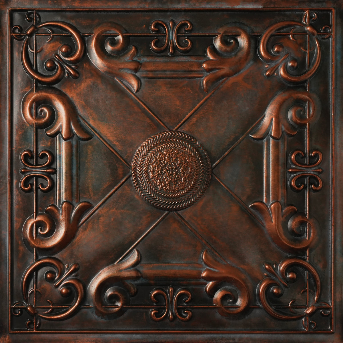 PAINTSDECOR PL22 Blackened Copper PVC ceiling tile product detail