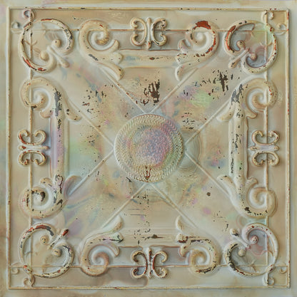 PAINTSDECOR PL22 Distress crack multicolor white PVC ceiling tile product detail