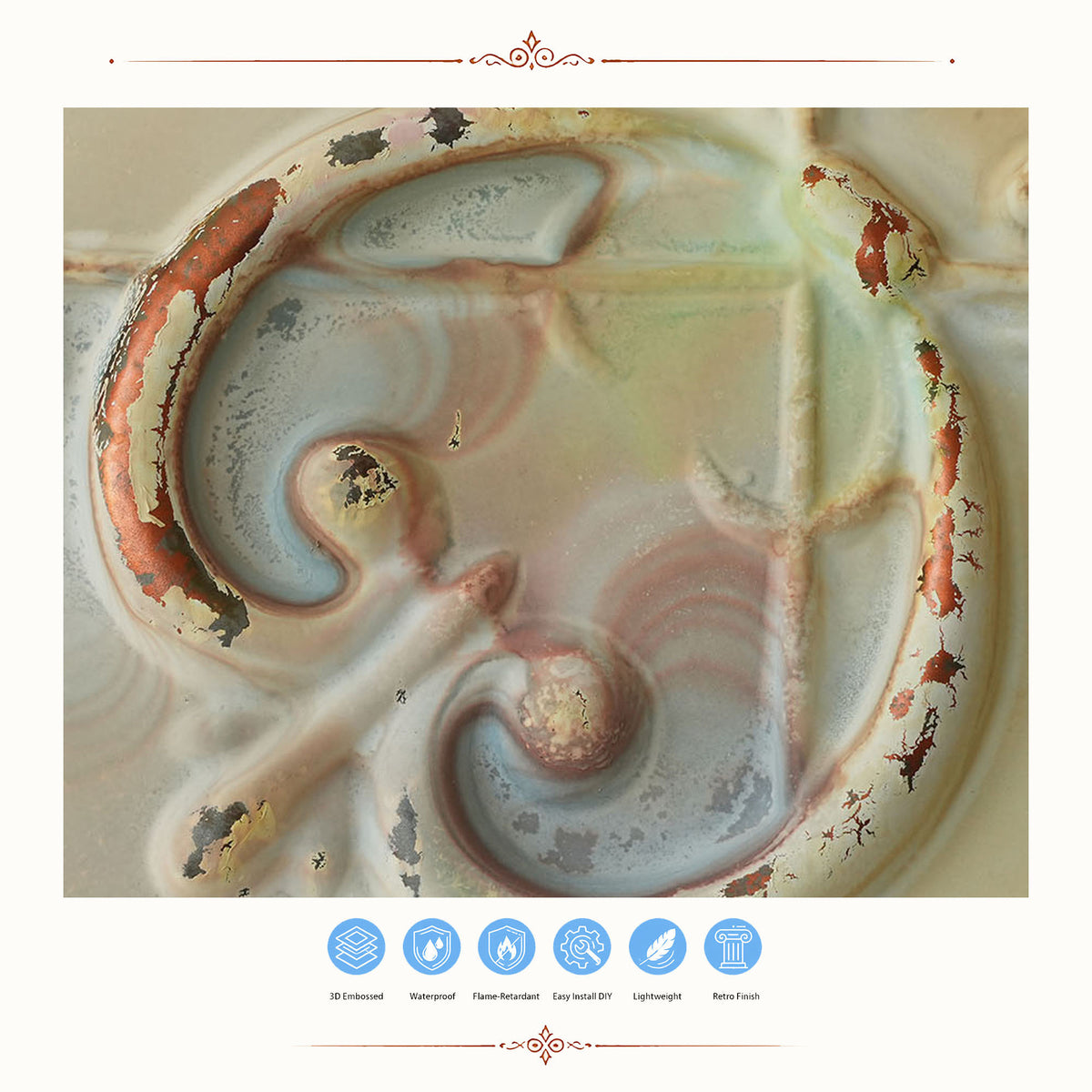PAINTSDECOR PL22 Distress crack multicolor white PVC ceiling tile product detail