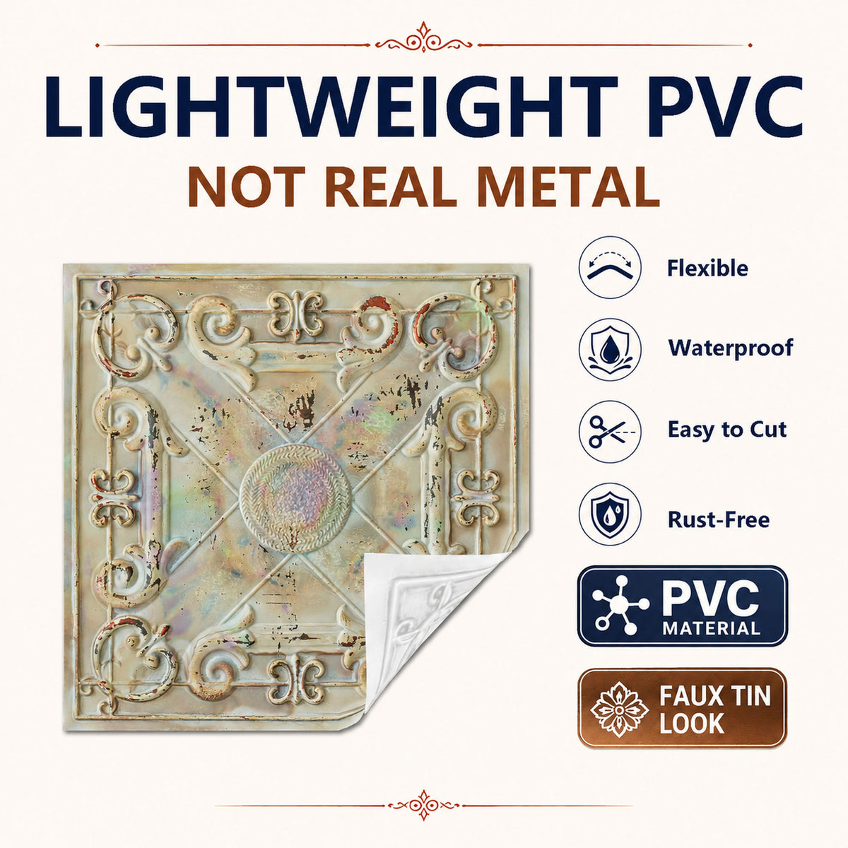 PAINTSDECOR PL22 Distress crack multicolor white PVC ceiling tile product detail