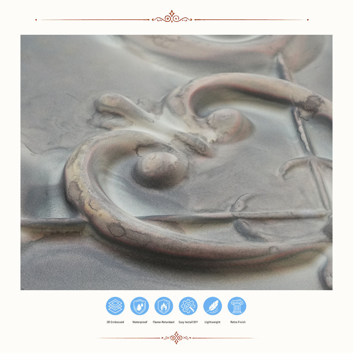 PAINTSDECOR PL22 Driftwood PVC ceiling tile product detail