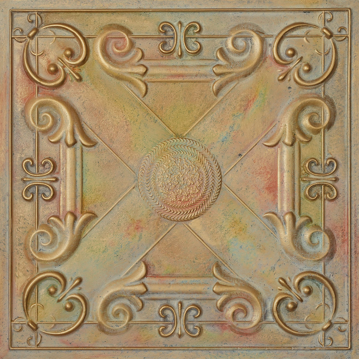 PAINTSDECOR PL22 Multicolor Brass PVC ceiling tile product detail