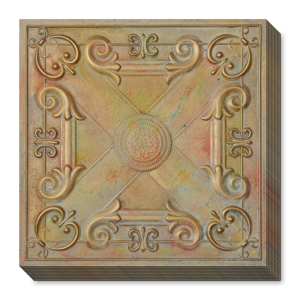 PAINTSDECOR PL22 Multicolor Brass PVC ceiling tile product detail