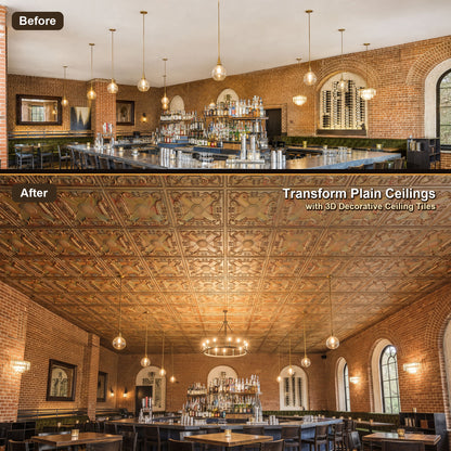 PAINTSDECOR PL22 Multicolor Brass PVC ceiling tile product detail