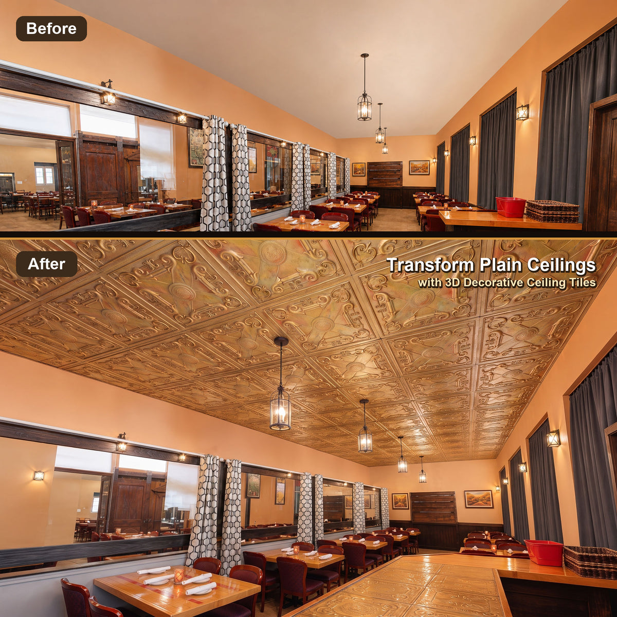 PAINTSDECOR PL22 Multicolor Brass PVC ceiling tile product detail