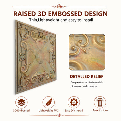 PAINTSDECOR PL22 Multicolor Brass PVC ceiling tile product detail