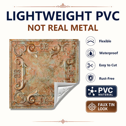 PAINTSDECOR PL22 Palazzo Clay PVC ceiling tile product detail
