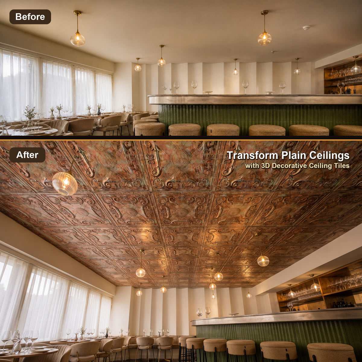 PAINTSDECOR PL22 Palazzo Clay PVC ceiling tile product detail