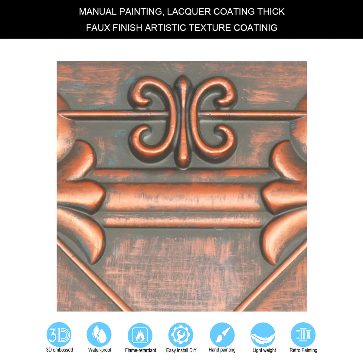 PAINTSDECOR PL22 Rustic copper PVC ceiling tile product detail