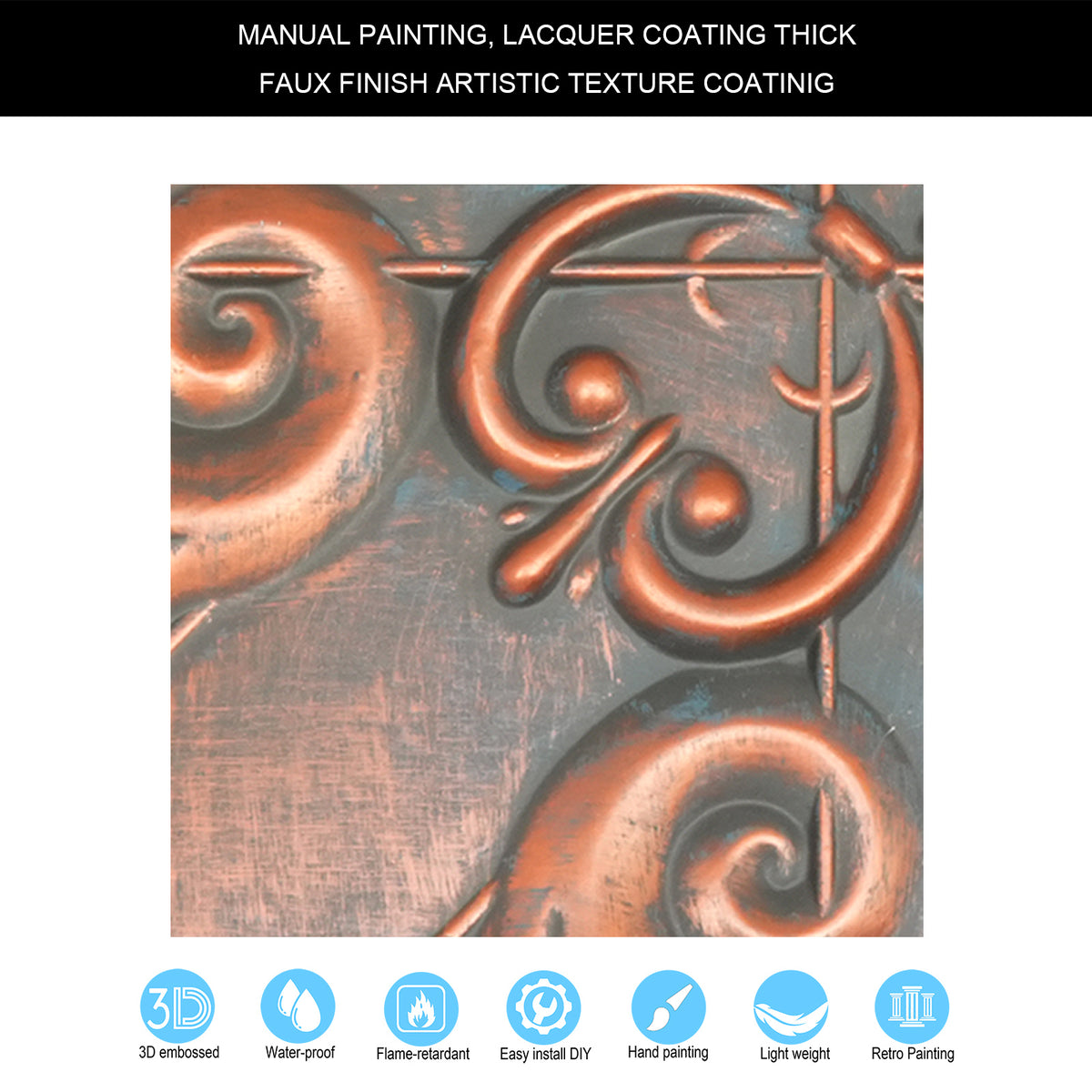 PAINTSDECOR PL22 Rustic copper PVC ceiling tile product detail