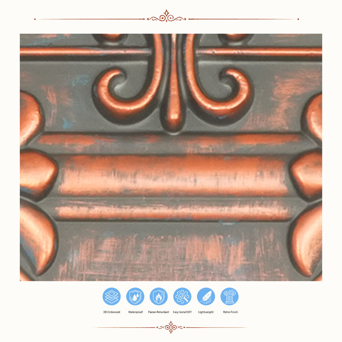 PAINTSDECOR PL22 Rustic copper PVC ceiling tile product detail