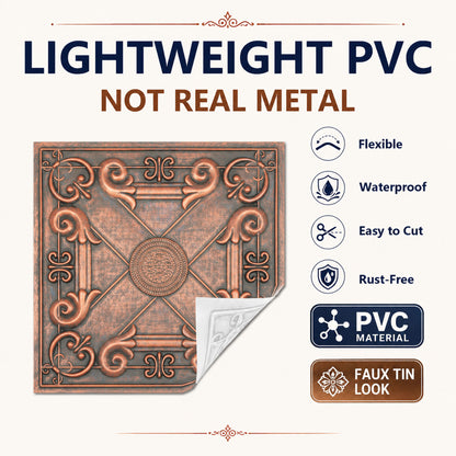 PAINTSDECOR PL22 Rustic copper PVC ceiling tile product detail