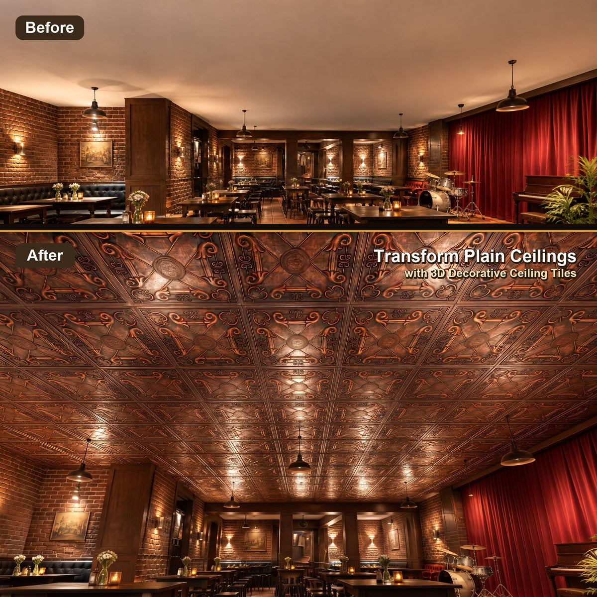 PAINTSDECOR PL22 Rustic copper PVC ceiling tile product detail