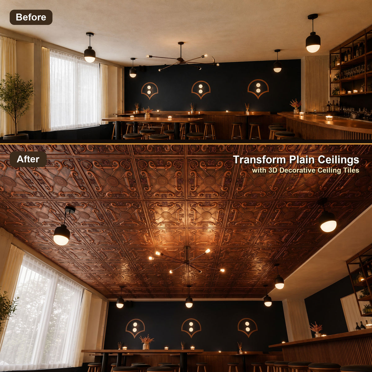 PAINTSDECOR PL22 Rustic copper PVC ceiling tile product detail