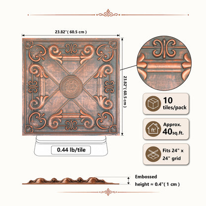 PAINTSDECOR PL22 Rustic copper PVC ceiling tile product detail