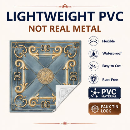 PAINTSDECOR PL22 Smoked gold PVC ceiling tile product detail